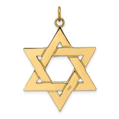 14k Polished Solid Star of David Pendant - 2