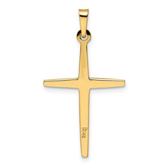 14k Two-tone Polished Solid Diamond Shape Center Cross Pendant - 2