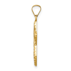 14k Polished and Textured Solid Star of David Pendant - 2