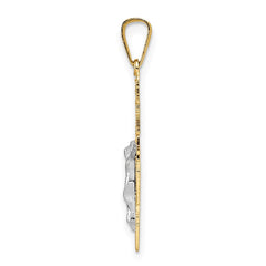 14k Two-tone Solid Crucifix Pendant - 2