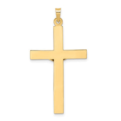 14k Two-tone Polished Solid INRI Crucifix Pendant - 12