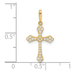 14k Polished CZ Passion Cross Pendant