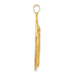 14k Satin and Polished Miraculous Medal Solid Oval Pendant - 5