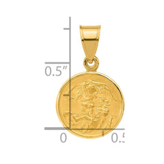 14k Polished and Satin Solid St. Michael Medal - 2