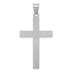 14k White Gold Florentine Satin Cross Pendant - 3