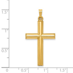 14k Hollow Cross Pendant - 4