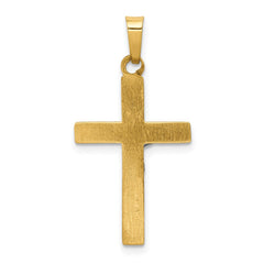14k Two-tone INRI Hollow Crucifix Pendant - 12