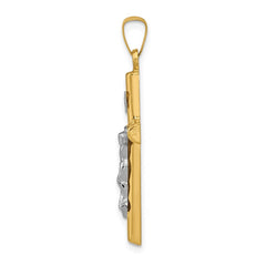 14k Two-tone INRI Hollow Crucifix Pendant - 7
