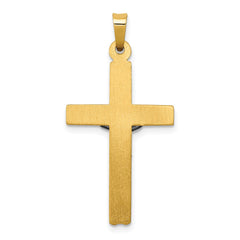 14k Two-tone INRI Hollow Crucifix Pendant - 2