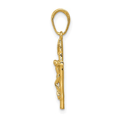 14k INRI Hollow Crucifix Pendant - 3