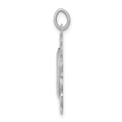 14k White Gold Miraculous Medal Solid Charm