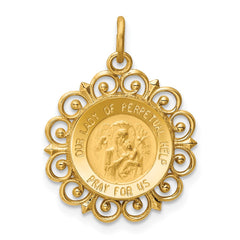 14k Our Lady of Perpetual Help Medal Charm - 2