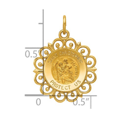 14k Saint Christopher Medal Charm - 4