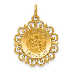14k Saint Christopher Medal Charm - 4