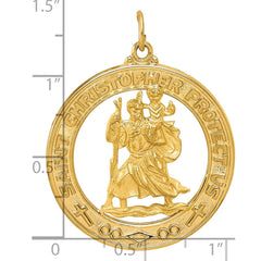 14k Saint Christopher Medal Pendant - 11
