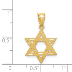 14k Solid Satin Star of David Charm - 2