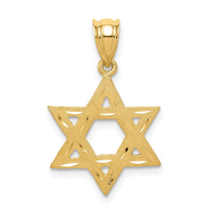 14k Solid Satin Star of David Charm - 2