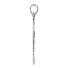 14k White Gold Cross Pendant - 8