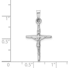 14k White Gold INRI Crucifix Charm - 5