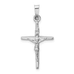 14k White Gold INRI Crucifix Charm - 5