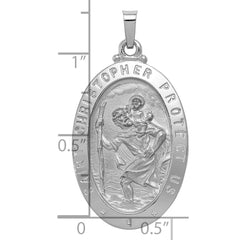 14k White Gold Saint Christopher Medal Pendant - 2