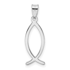 14k White Gold Ichthus Fish Pendant - 3