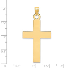 14K Polished Cross Charm - 8