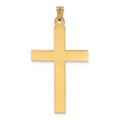 14k Laser Etched Cross Charm - 2