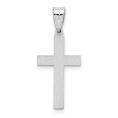 14k White Gold Cross Pendant - 9