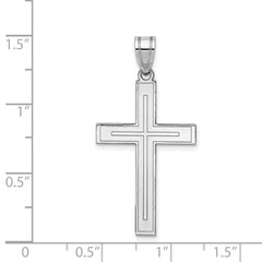 14k White Gold Cross Pendant - 23