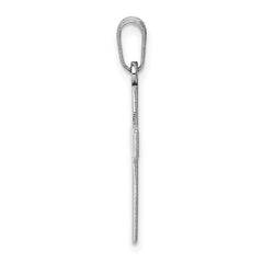 14k White Gold Cross Pendant - 10