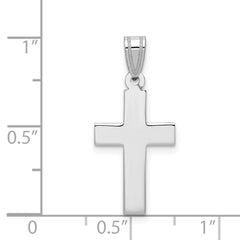 14k White Gold Cross Pendant - 10