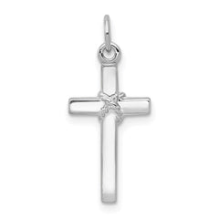 14k White Gold Cross Charm - 6