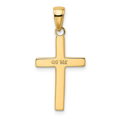 14k Polished Cross Charm - 9