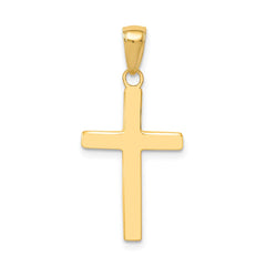 14k Polished Cross Charm - 9