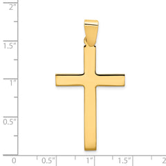14k Polished Cross Pendant - 17