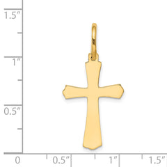 14k Polished Cross Charm - 10