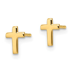14k Polished Cross Post Earrings - 2