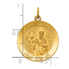14k Saint Matthew Medal Pendant