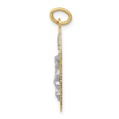 14k Two-tone INRI Crucifix Pendant - 6