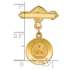 14k Holy Family Medal Pin