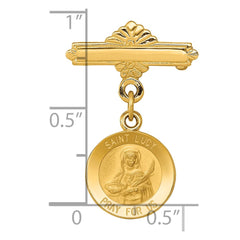 14k Saint Lucy Medal Pin