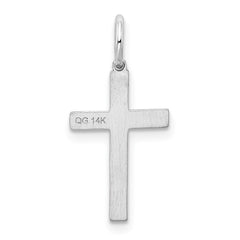 14K White Gold Laser Designed Cross Charm - 5