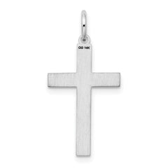 14K White Gold Laser Designed Cross Pendant - 6