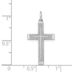14K White Gold Laser Designed Cross Pendant - 6