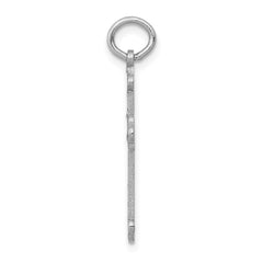 14K White Gold Laser Designed Cross Pendant - 8