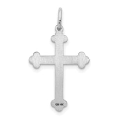 14K White Gold Laser Designed Cross Pendant - 8