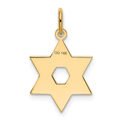 14K Laser Designed Star of David Charm
