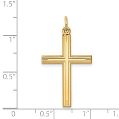 14K Laser Designed Cross Pendant - 4