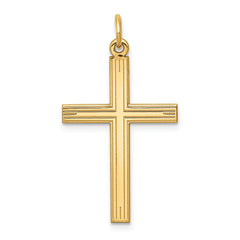 14K Laser Designed Cross Pendant - 4